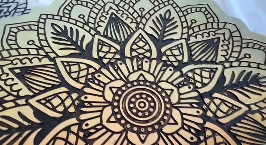 Golden Mandala — decor resin artwork by Lida