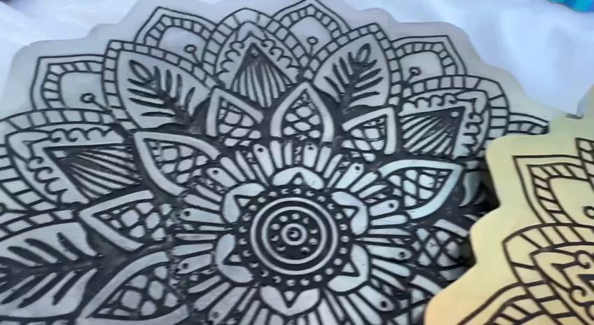 Silver Mandala — decor resin artwork by Lida